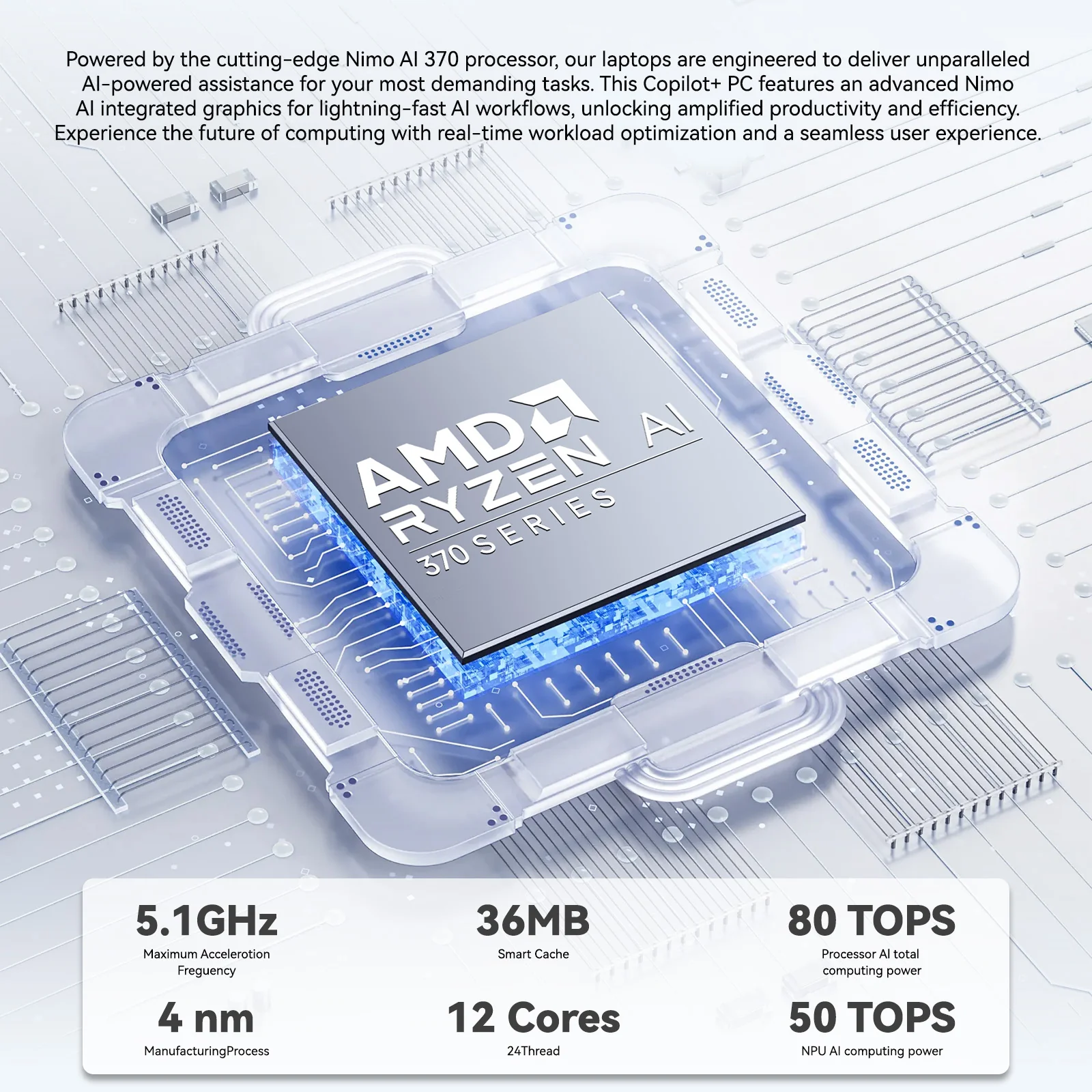 Nimo 17.3" AMD Ryzen AI 9 HX 370 Laptop with 144HZ Refresh Rate