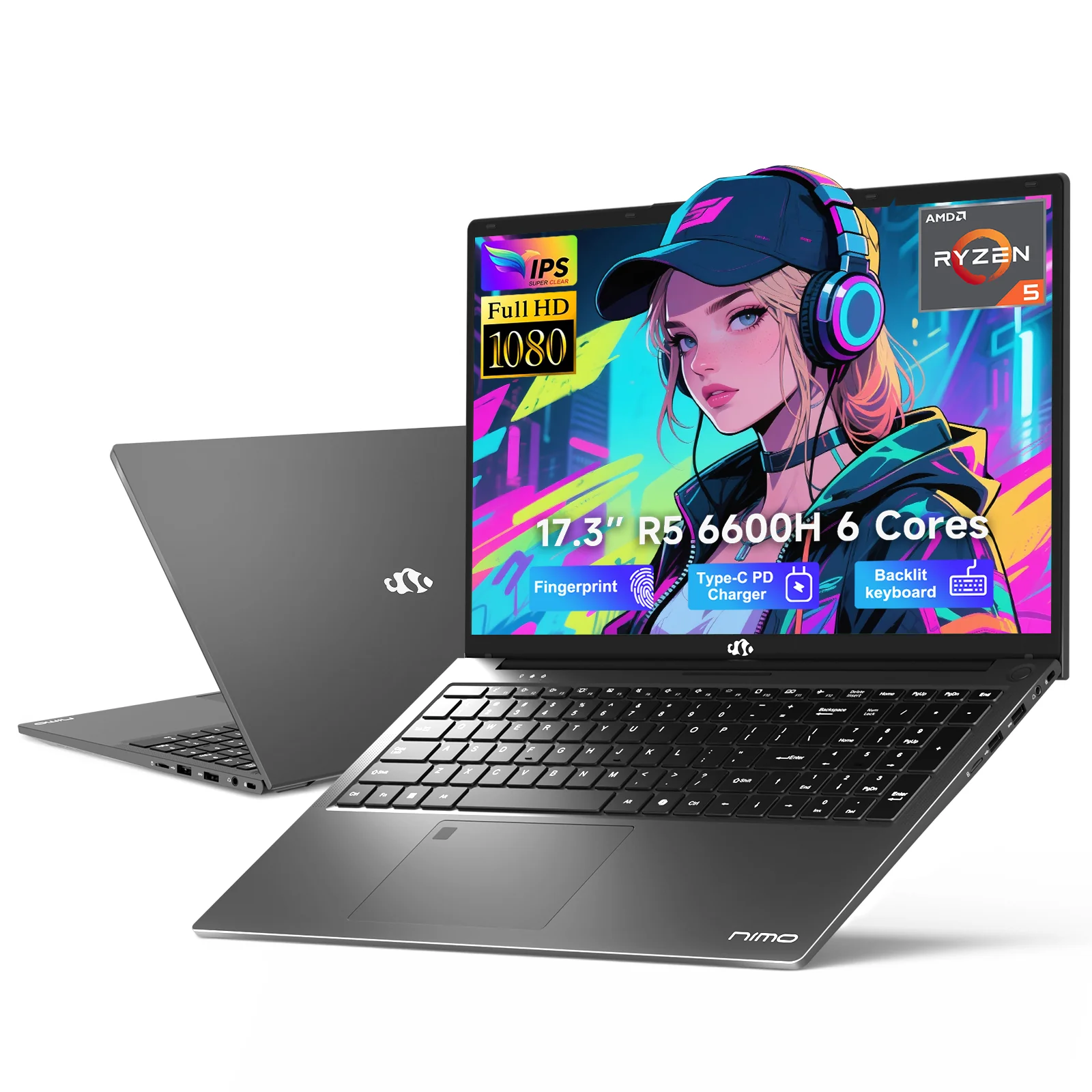 Nimo 17.3 N173 FHD R5 6600H Laptop